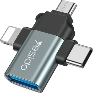 C Yesıdo GS15 3 In 1 Otg Adaptör Tipi C/micro/lightning - USB 3.0 Veri Iletim Dönüştürücüsü Iphone Tablet Sabit Disk Sürücüsü  (Yurt Dışından)