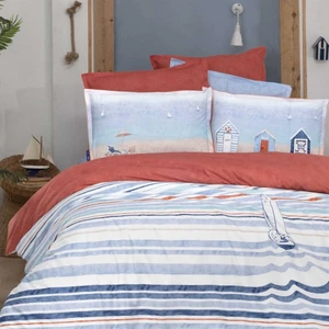 Capri Fancy Poplin Nevresim Takımı Çift Kişilik V1-Mavi