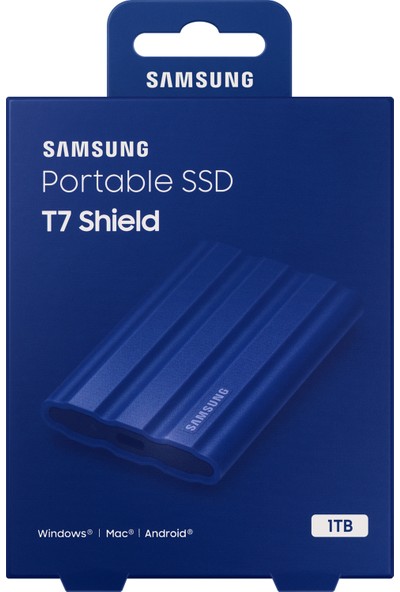 Samsung MU-PE1T0R/WW T7 Shield 1TB 1050MB/1000MB/s USB 3.2 Gen2 Taşınabilir SSD Mavi (3 Yıl Samsung Türkiye Garantili)
