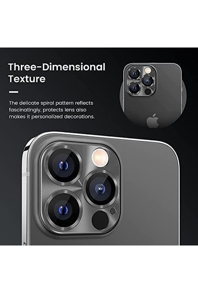 iPhone 13 Pro Max Kamera Koruyucu Alüminyum Metal Kamera Koruma