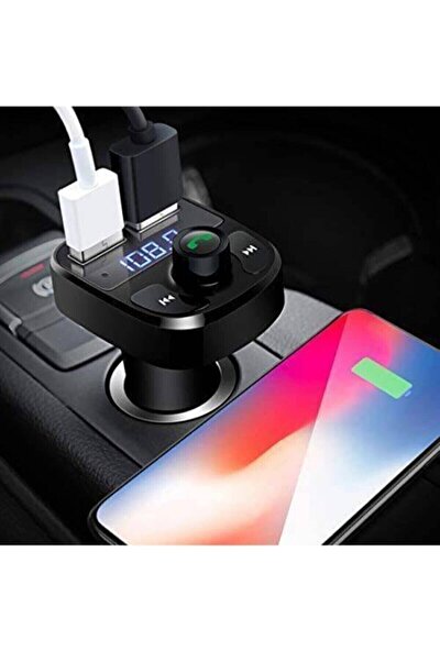 Car X8 Araç Fm Transmitter 5.0 Bluetooth Araç Kiti USB Mp3 Sd Kart Çakmaklık Girişli 2022 Model