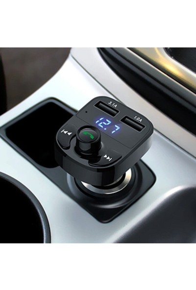 Car X8 Araç Fm Transmitter 5.0 Bluetooth Araç Kiti USB Mp3 Sd Kart Çakmaklık Girişli 2022 Model