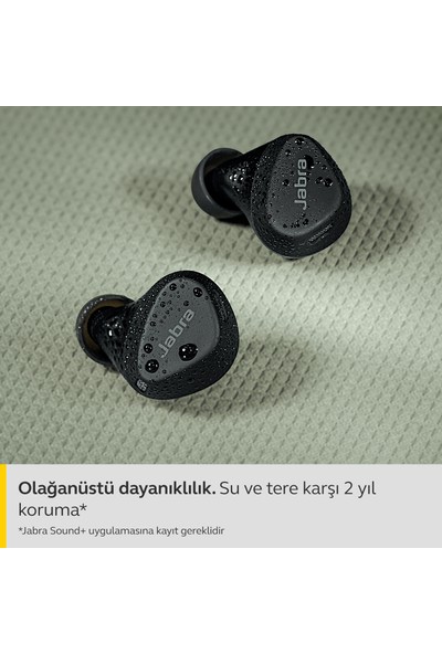 Jabra Elite 4 Active Kulak İçi Bluetooth Kulaklık - Güvenli Aktif Oturma Özelliği, 4 Dahili Mikrofon, Aktif Gürültü Engelleme ve Ayarlanabilir HearThrough - Siyah