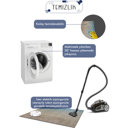 Dijital Baskılı Kaymaz, Yıkanabilir Asimetrik Kesim Turkuaz Salon Mutfak Halı-Yolluk-D4013