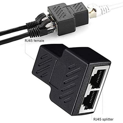 C 2pcs RJ45 Ayrıştırıcı Adaptör 1 Ila 2 Çift Dişi 8P8C Extender Fiş Lan Arayüzü Ethernet Soket Konnektörü - Siyah (Yurt Dışından)