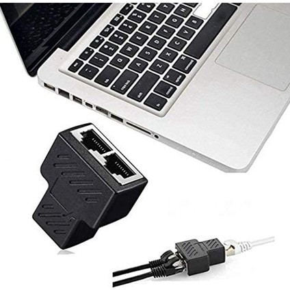 C 2pcs RJ45 Ayrıştırıcı Adaptör 1 Ila 2 Çift Dişi 8P8C Extender Fiş Lan Arayüzü Ethernet Soket Konnektörü - Siyah (Yurt Dışından)