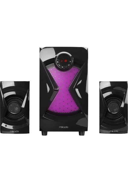 MD-370BT 2+1 38W Siyah Bt/aux/usb/fm/led Işıklı Multimedia Speaker