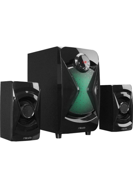 MD-370BT 2+1 38W Siyah Bt/aux/usb/fm/led Işıklı Multimedia Speaker