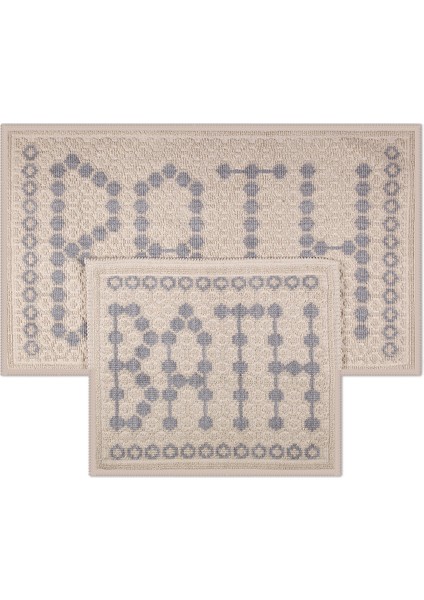 Bath Doğal Pamuklu 2'li Banyo Kilim Seti
