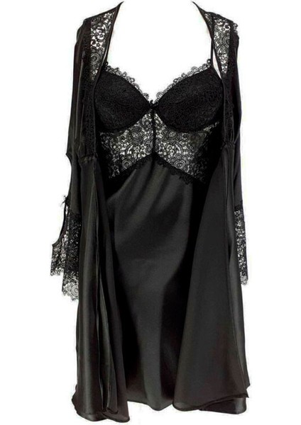 6'lı Kaplı Midi Gecelik Sabahlık Set 6225