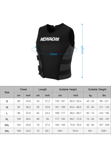 Yetişkinler Için Can Yeleği Neopren Güvenlik Can Yeleği (Yurt Dışından)