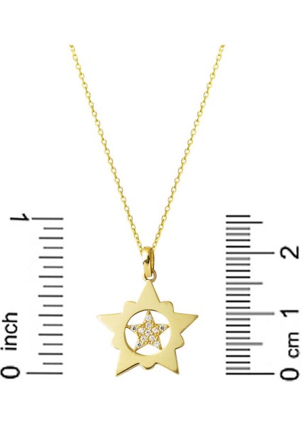 Yıldızlar Içinde Yıldız Altın Kolye indirimleri