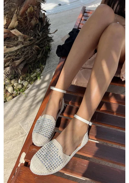 Ten Beyaz Örgü  Kadın Espadril K018231707