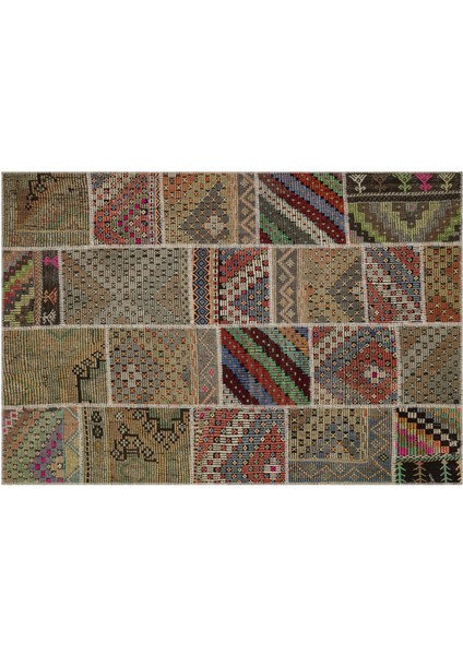 Patchwork El Dokuma Eskitme Halı 160 x 230 cm 6080