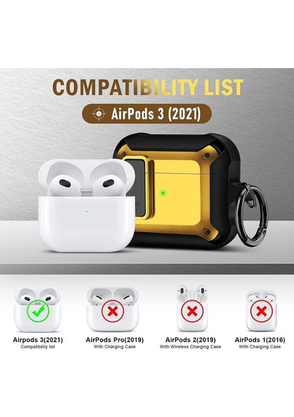 Zırh Airpods 3. Nesil Uyumlu Sert Plastik Koruma Kılıf