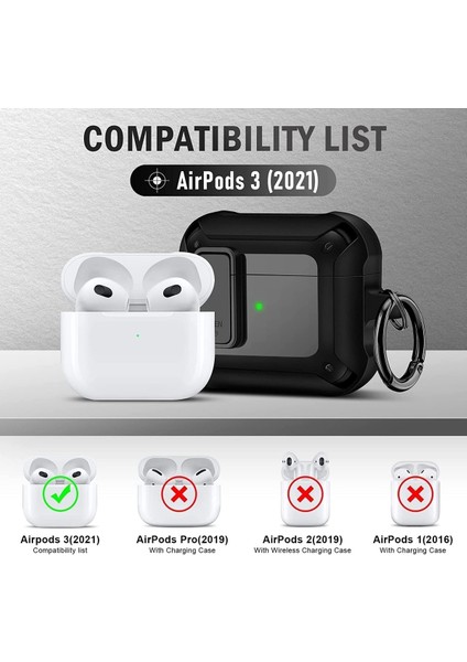 Zırh Airpods 3. Nesil Uyumlu Sert Plastik Koruma Kılıf