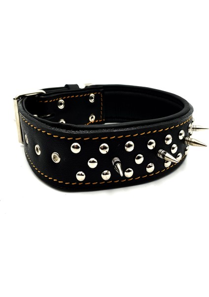 Siyah Çivili Yumuşak Dokulu Deri Köpek Tasması Köpek Boyun Tasması fiyatları