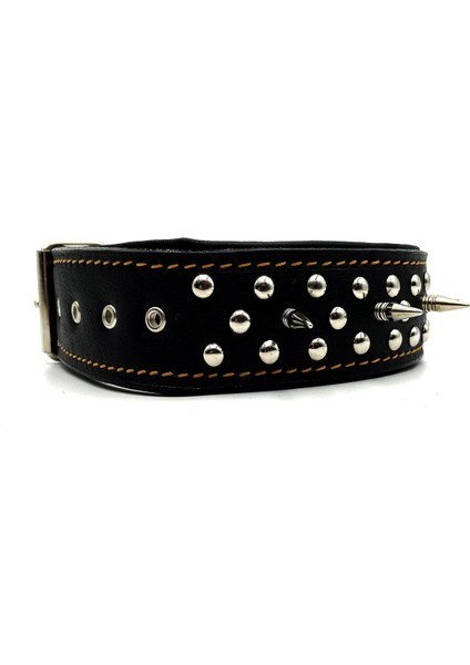 Siyah Çivili Yumuşak Dokulu Deri Köpek Tasması Köpek Boyun Tasması modelleri