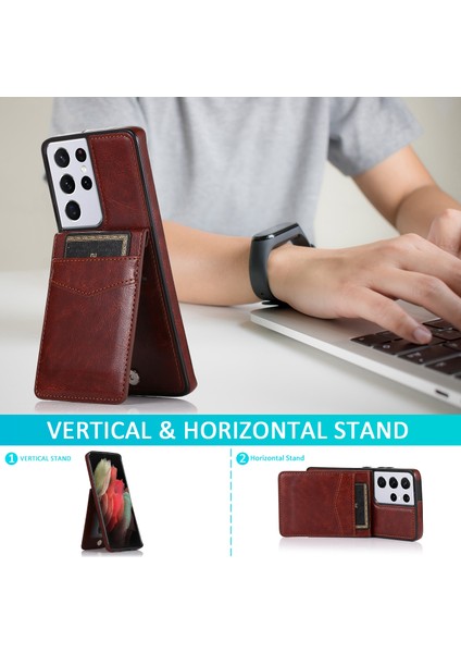 Samsung Galaxy S21 Ultra 5g Kahverengi Için Tutucu ile Sağlam Kasa (Yurt Dışından) modelleri