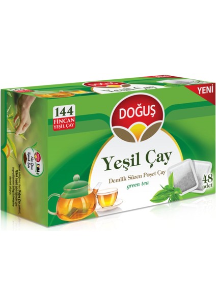 Yeşil Çay Demlik Poşet Çay 48'li