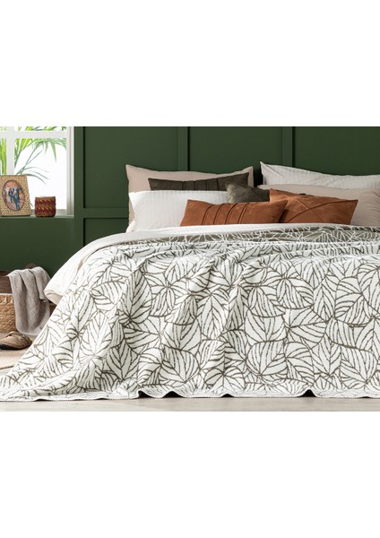 Arboretum Jakarlı Pamuklu Çift Kişilik Battaniye 200 x 220 cm Koyu Yeşil modelleri