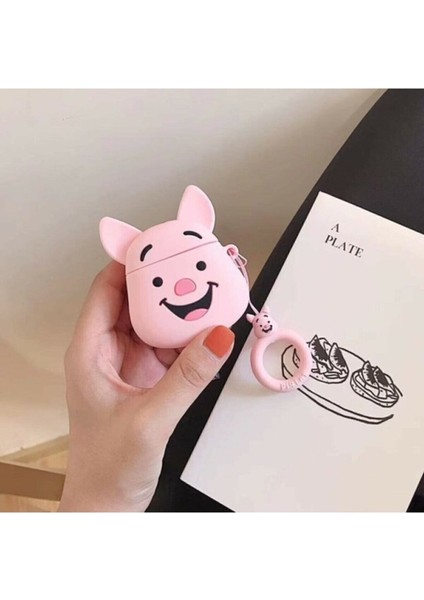 Bipower Airpods 1-2. Nesil Uyumlu Piglet Pembe