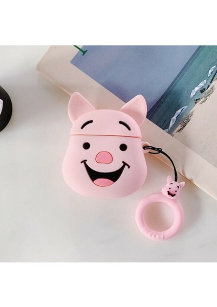 Bipower Airpods 1-2. Nesil Uyumlu Piglet Pembe