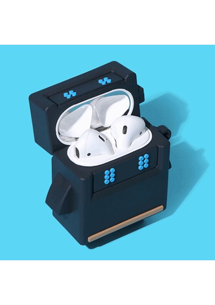 Bipower Airpods 1-2. Nesil Uyumlu Robo Flat Siyah