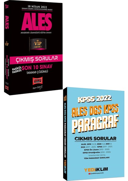 ALES Fasikül Çıkmış Sorular Son 10 Yıl + Yediiklim Paragraf Çıkmış Sorular