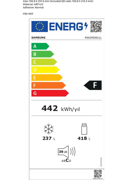 RS62R50011L 655 Lt No-Frost Buzdolabı