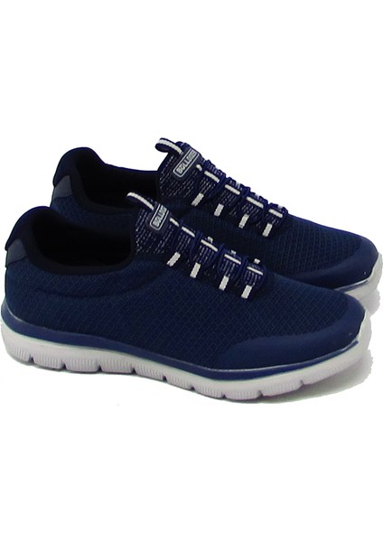 BUL-221432 Tekstil + Deri Lacivert Erkek Sneaker