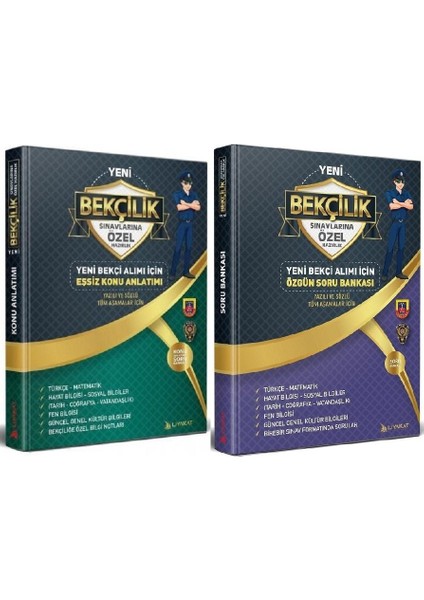 Bekçilik Sınavları Özel Hazırlık Konu + Soru 2'li Set
