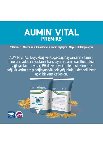 Aumın Vital 25 kg - Ruminant Için-Vitamin+Mineral+Aminoasit+Toksin Bağlayıcı+Maya+Ph Tamponlayıcı fiyatları
