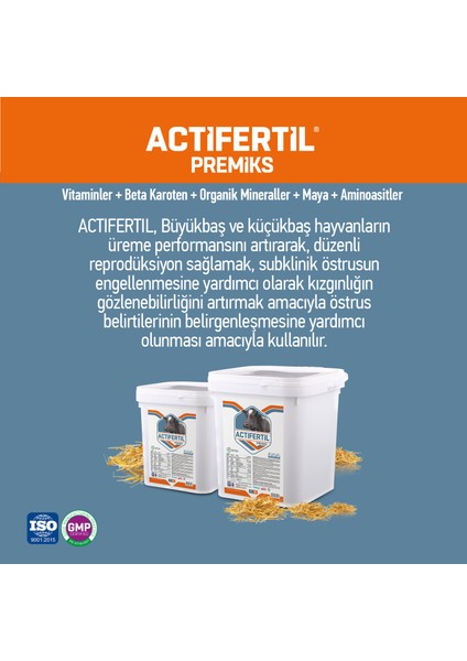 Actıfertıl 10 kg - Kızgınlık Artırıcı - Sığır, Koyun, Keçi - Fertilite Artırıcı - (Yoğun Premiks)