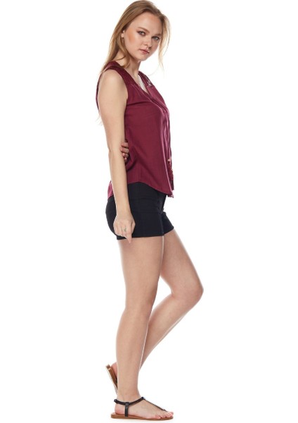 Şile Bezi Bordo Püsküllü Bluz indirimleri