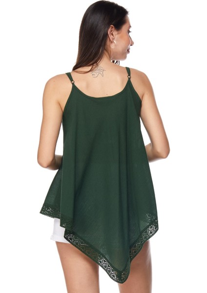 Şile Bezi Yeşil Askılı Bluz modelleri