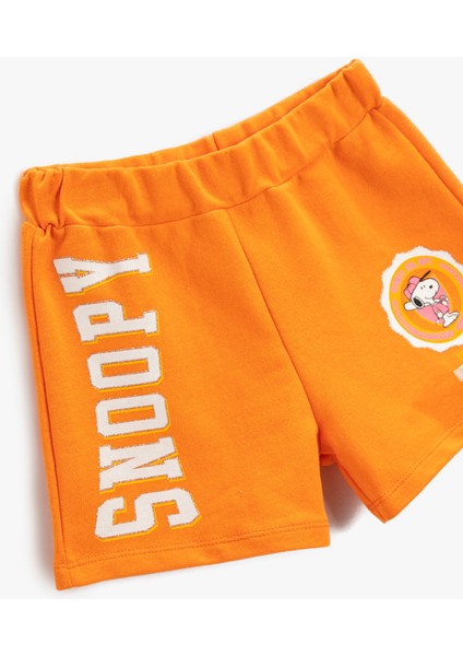 Snoopy Baskılı Şort Beli Lastikli Pamuklu modelleri