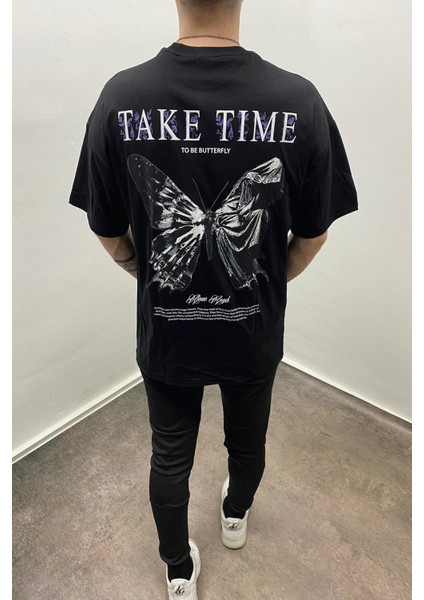 Erkekkelebek Baskılı Oversietshirt
