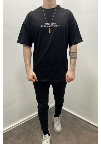Erkekkelebek Baskılı Oversietshirt
