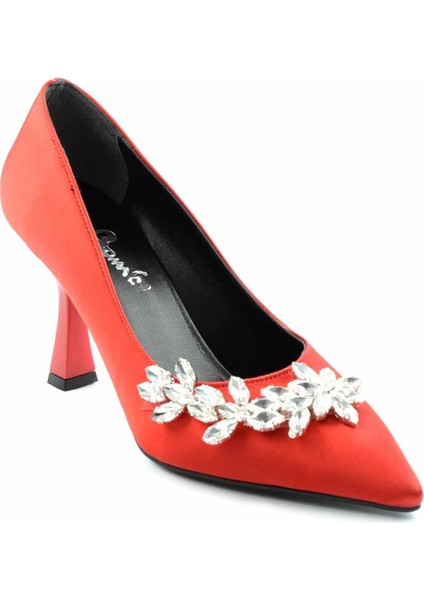 Kırmızı Saten Kadın Klasik Topuklu Ayakkabı K015961346 modelleri