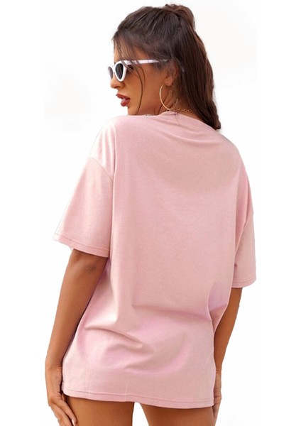 Kadın Oversize Ananas Baskılı Tshirt modelleri