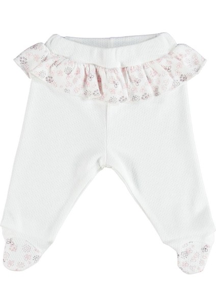 Tek Alt Patikli Pink Clover Ekru