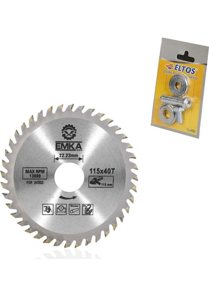 Daire Testere Bıçağı Ahşap Testeresi 115 Mm + Matkap Aparatı