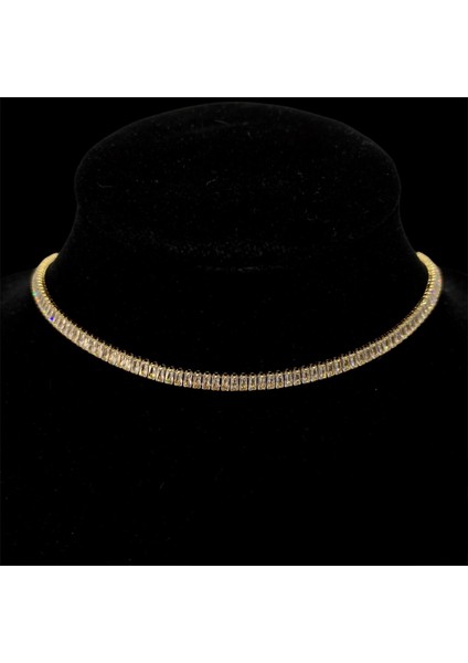 Zirkon Baget Taşlı Suyolu Kolye, Choker Model