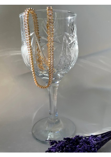 Zirkon Baget Taşlı Suyolu Kolye, Choker Model