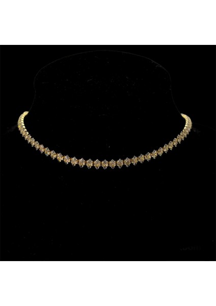 Zirkon Mekik Taşlı Suyolu Kolye, Choker Model