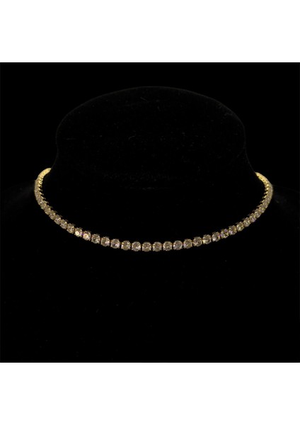 Zirkon Yuvarlak Taşlı Suyolu Kolye, Choker Model