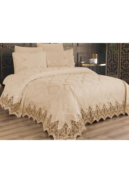 Bellisimo Çift Kişilik Pike Takımı Bej
