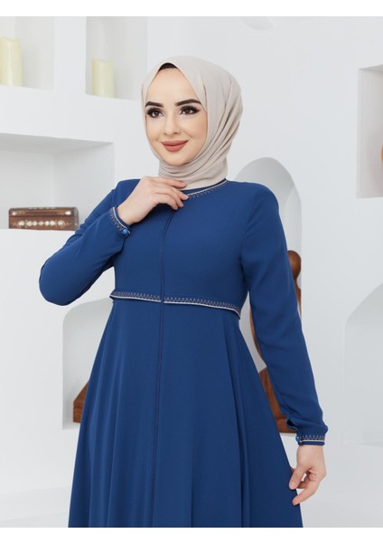 Yazlık Mevlana Model Kol ve Beli Desenli Kloş Ferace Pardesü fiyatları