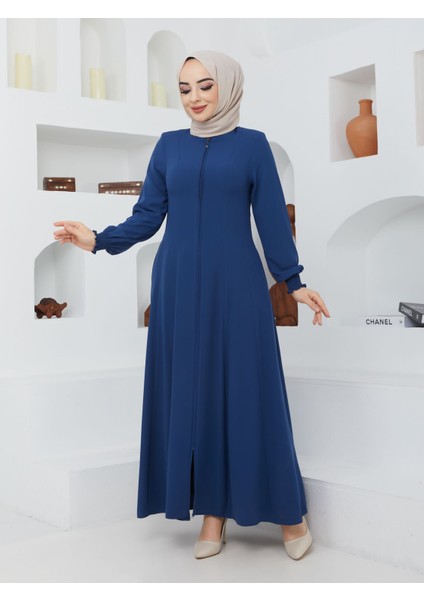 Yazlık Mevlana Model Belden Oturtmalı Kolu Lastikli Kloş Fereca Pardesü